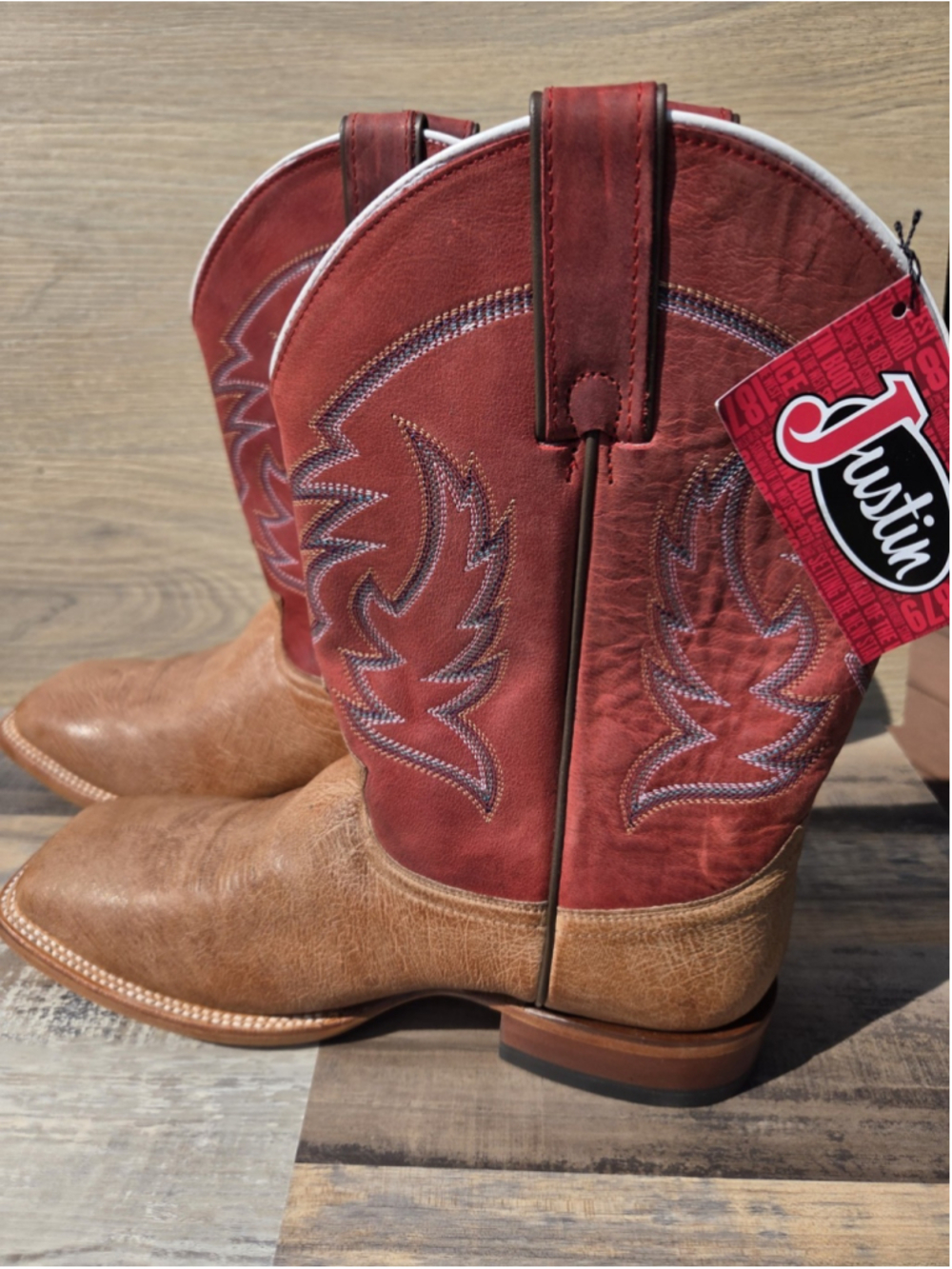 Justin McLane JE811 Men's 10.5 EE Smooth Ostrich Leather Cowboy Boots NWTNew